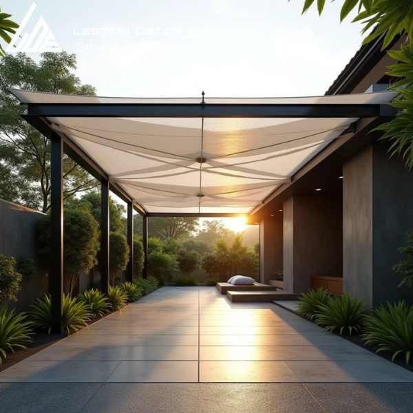 Inspirasi Kanopi Carport Rumah Mewah dengan Bahan Membran Premium