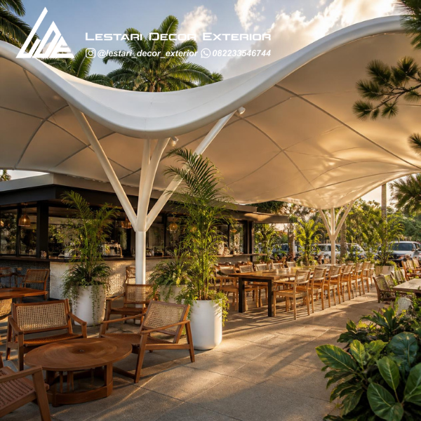 Tenda Membrane Cafe Surabaya Selatan
